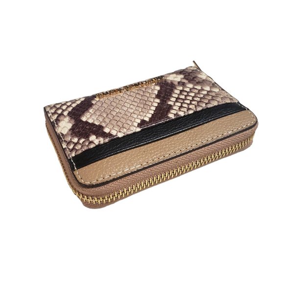 Michael Kors Jet Set Small Zip Card Case Snake Skin - Picture 4 of 8